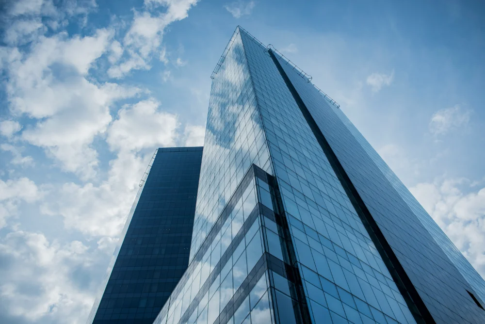 Photo of a tall apartment building
